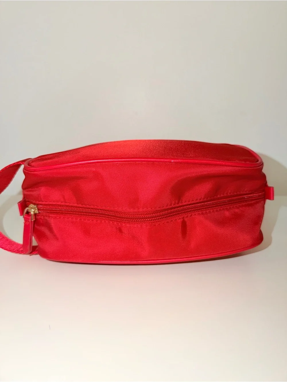 Burberry Red Nylon Make-Up Toiletry Pouch